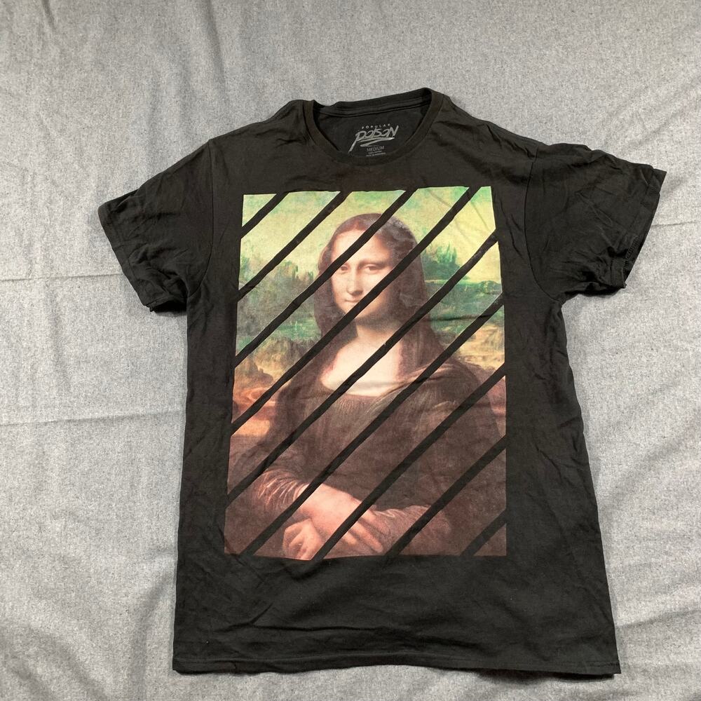 Popular Poison Mona Lisa Shirt Adult Medium Black Casual T Shirt